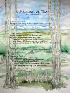 A Marking of Time - Poem by Keith, artwork and "Carolingian" lettering style by Renate Worthington